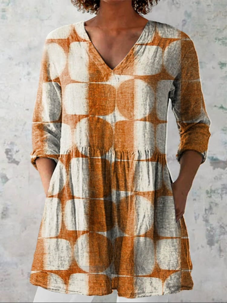 Sophia | Geometric V-Neck Shirt
