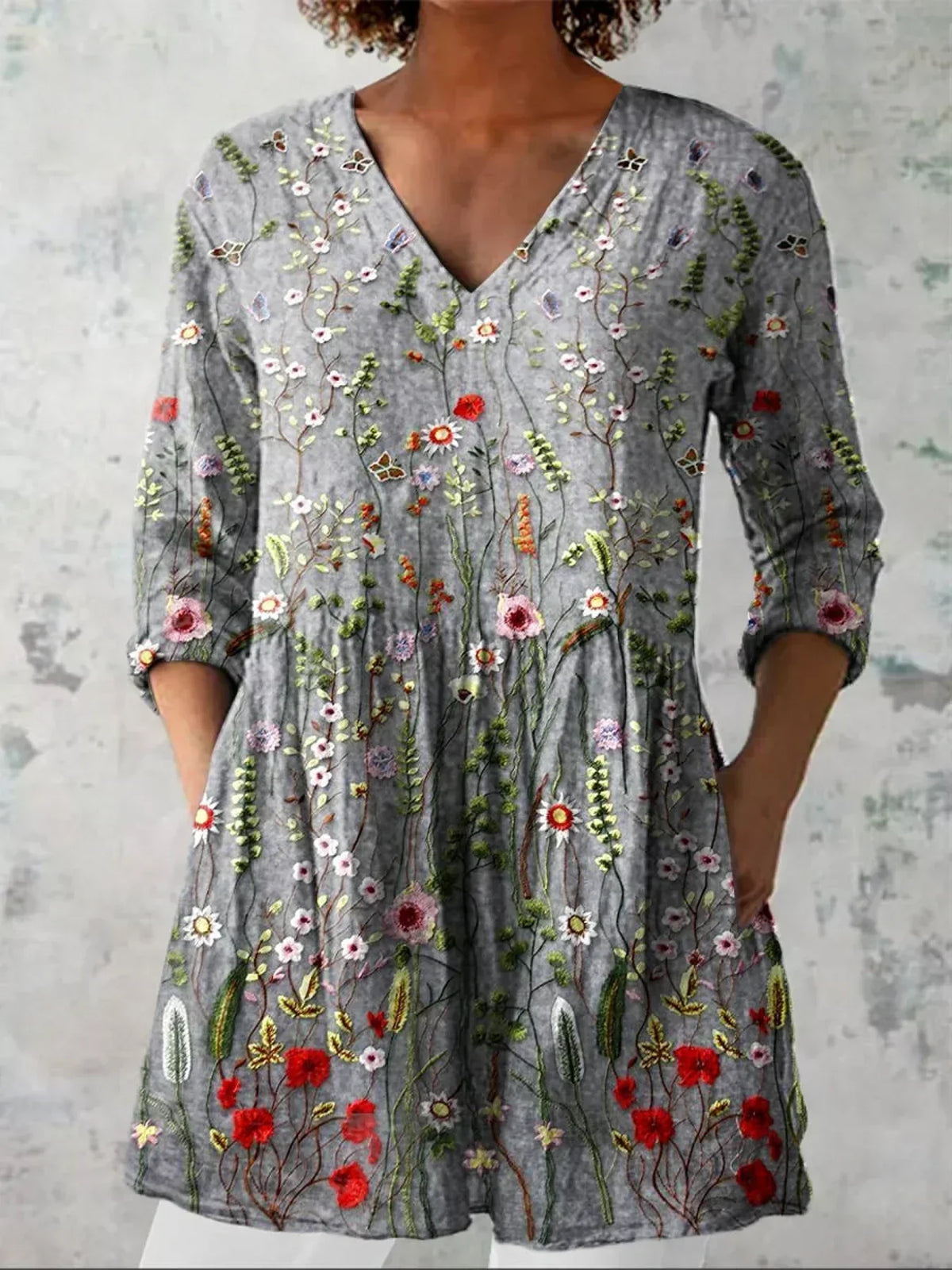 Chloe | Heritage Floral V-Neck Shirt