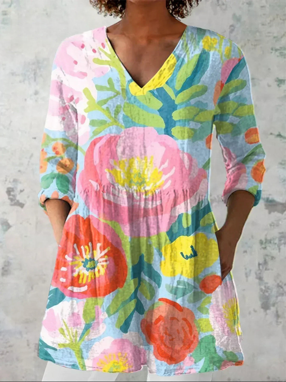 Emma | Soft Floral V-Neck Shirt