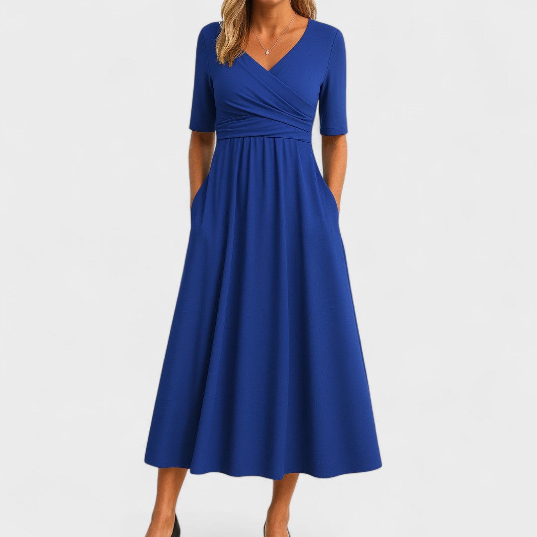 Vivian | Elegant Midi Dress with Pockets