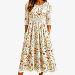Wildflower Meadow Charm Midi Dress - front