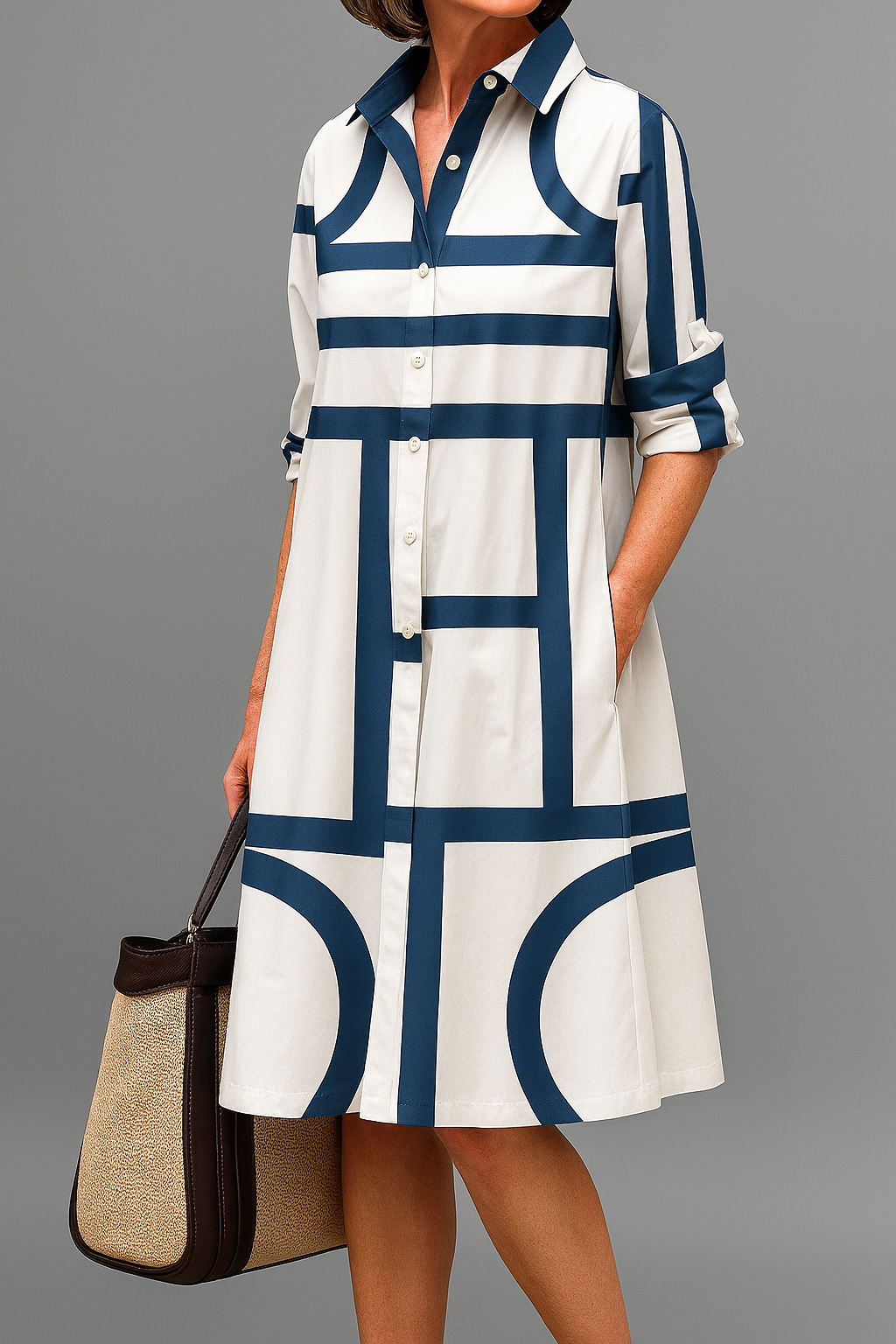 Arabella - Geometric Midi Dress