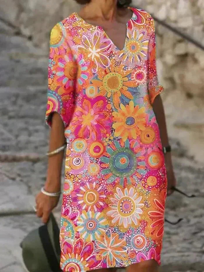 Lucia | Vibrant Floral Midi Dress