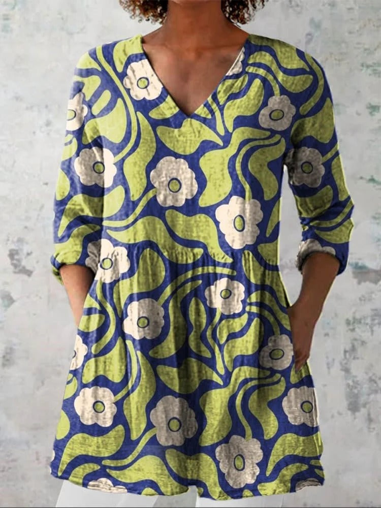 Ella | Romantic Floral V-Neck Shirt