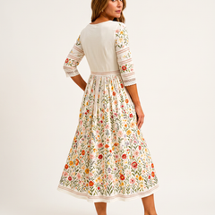 Wildflower Meadow Charm Midi Dress - detail