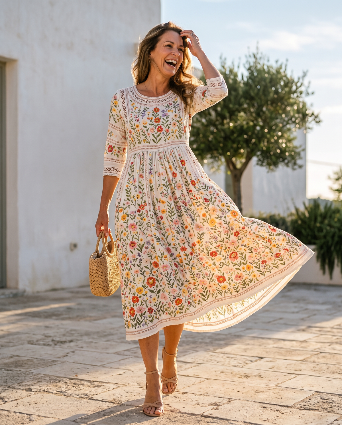 Wildflower Meadow Charm Midi Dress - lifestyle