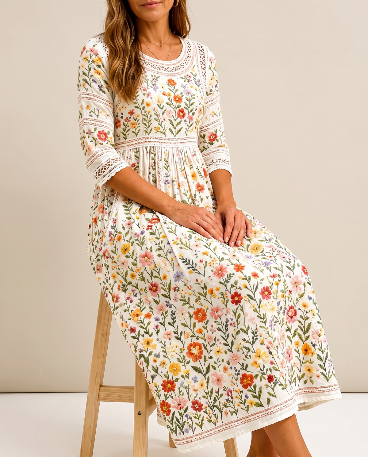 Wildflower Meadow Charm Midi Dress - product shot