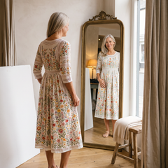 Wildflower Meadow Charm Midi Dress - close up