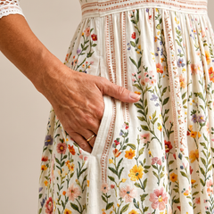 Wildflower Meadow Charm Midi Dress - back